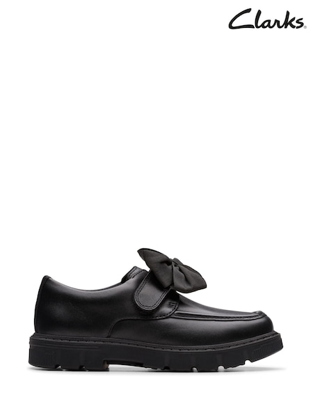 Clarks Black Lorcam Bow Kids Shoes (H97129) | €58 - €61