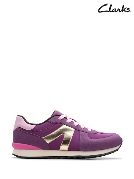 Clarks Purple Jaspen Vibe Youth Trainers (H97135) | €36 - €39