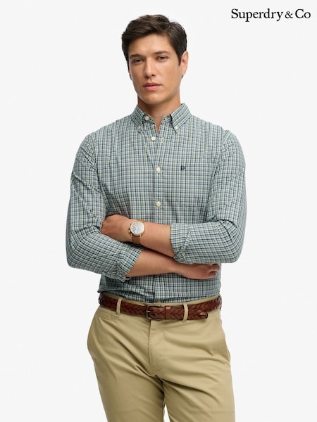 Superdry Green Preppy Poplin Long Sleeve Shirt (H97200) | R$ 445