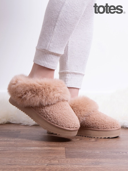 Totes Brown Toasties Ladies Icon Textured Mules with Chunky Sole (H97350) | R$ 355