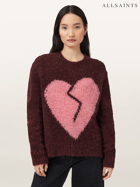AllSaints Luvheart Crew Neck Jumper (H97382) | R$ 1.765