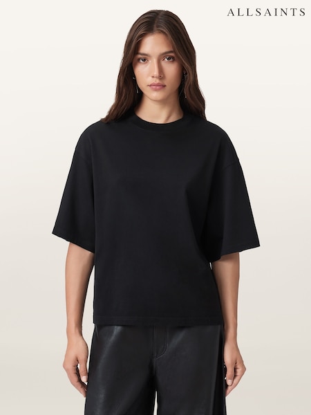 AllSaints Black Craneo Amelie T-Shirt (H97400) | 440 QAR