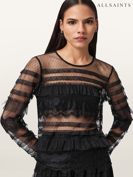 AllSaints Arlea Tulle Top (H97403) | R$ 1.175