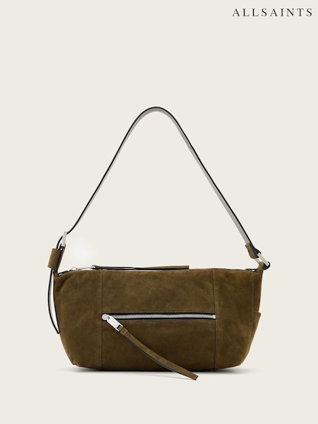 AllSaints Green Vega Suede Shoulder Bag (H97415) | 1,133 QAR