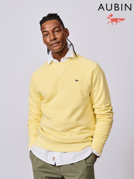 Aubin Yellow Garsdale Slub Crew Neck Sweatshirt (H97437) | kr1 241