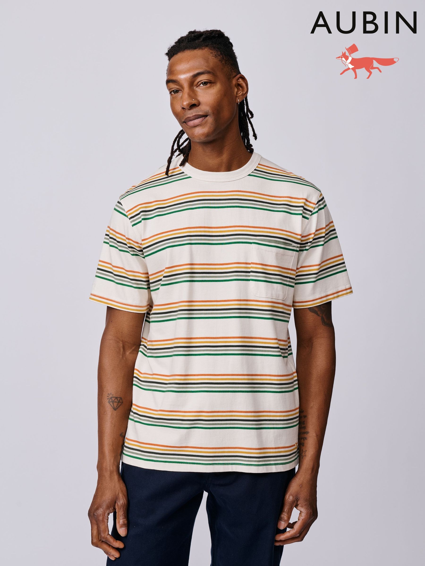 Aubin Single Stripe Short Sleeve Casual Tops | Next Oman