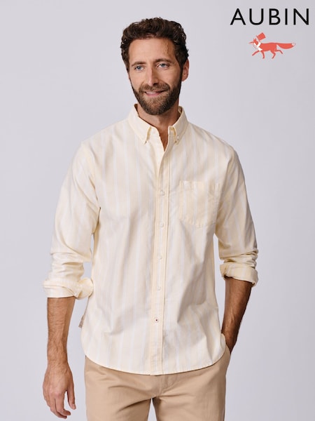 Aubin Yellow Aldridge Oxford Button Down Shirt (H97460) | SGD 153