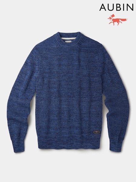 Aubin Blue Martin Ribbed Crew Neck Jumper (H97464) | €113