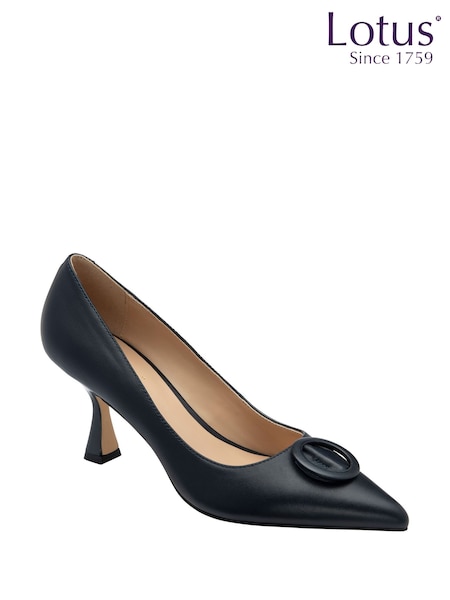 Lotus Blue Leather Court Shoes (H97538) | AED466