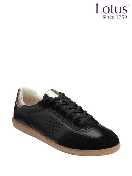 Lotus Black Leather Trainers (H97547) | €93