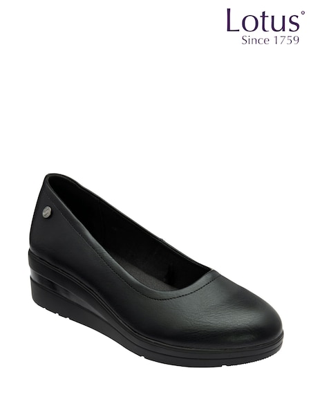 Lotus Black Wedge Shoes (H97574) | R$ 495