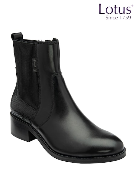 Lotus Leather Ankle Boots (H97575) | ‏495 د.إ.‏