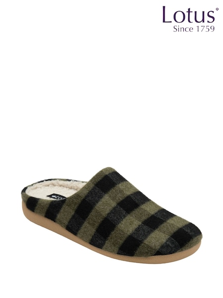 Lotus Green Textile Mule Slippers (H97749) | €46