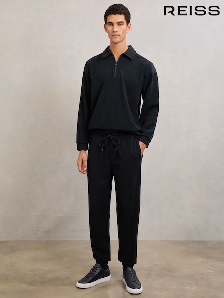 Reiss Navy Caldera Corduroy Drawstring Joggers (H97773) | 941 QAR