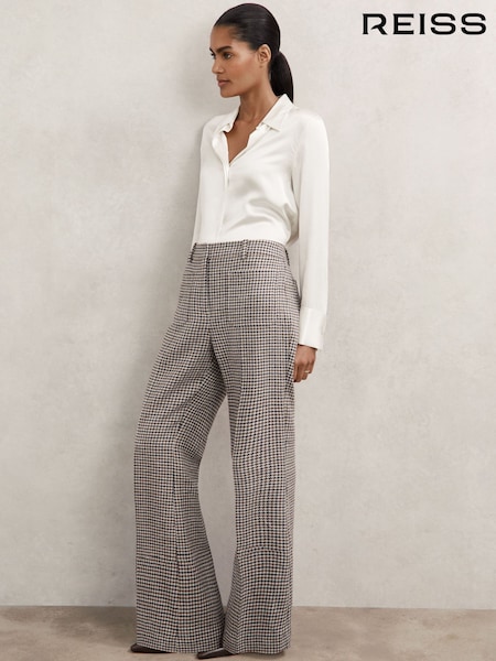 Reiss Navy Neutral Check Evie Trousers (H97776) | €235