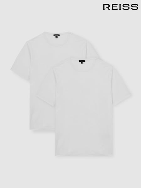 Reiss White/White Count 2 Pack 2 Pack Airwater-Cotton Crew T-Shirt (H97778) | € 140