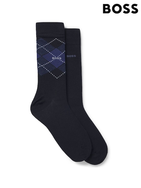 BOSS Blue Argyle Socks 2 Pack (H97839) | €22