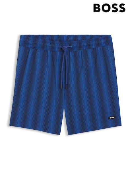 BOSS Blue Flounder Stripe Swim Shorts (H97853) | R$ 740