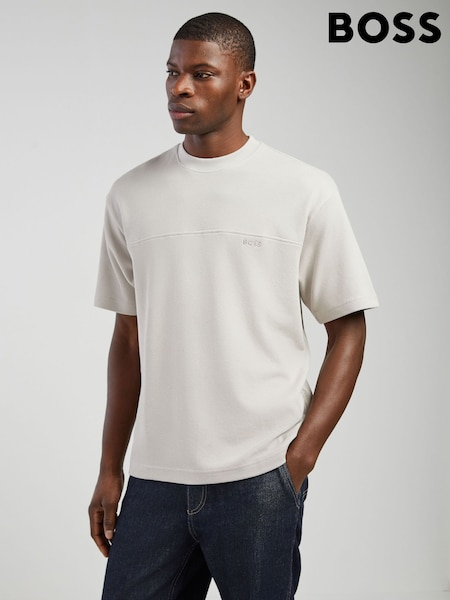 BOSS Light Grey Hive Relaxed-Fit Logo T-Shirt (H97908) | $197
