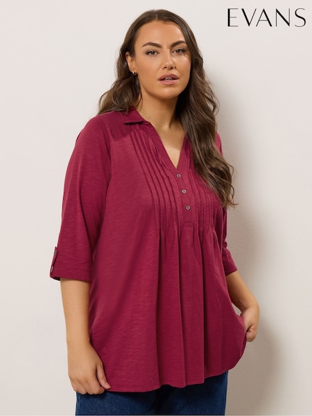 Evans Pintuck Henley T-Shirt (H98022) | 144 QAR