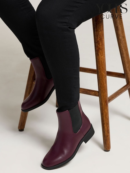 Vermelho - Yours Curve Ankle Chelsea Boots (H98042) | R$ 335