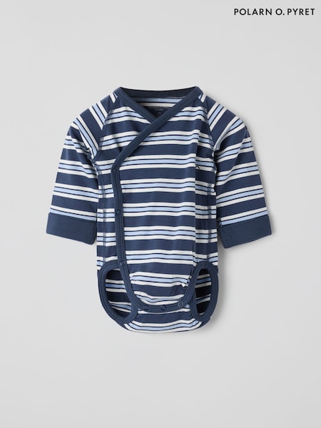 Polarn O. Pyret Blue Striped Wraparound Babygrow Bodies (H98309) | € 28