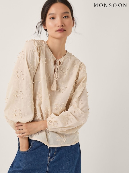 Monsoon Pascale Floral Print Appliqué Blouse (H98356) | 83 €