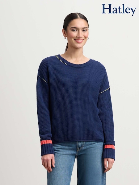 Hatley Waffle Knit Jumper - Navy (H98400) | AED379