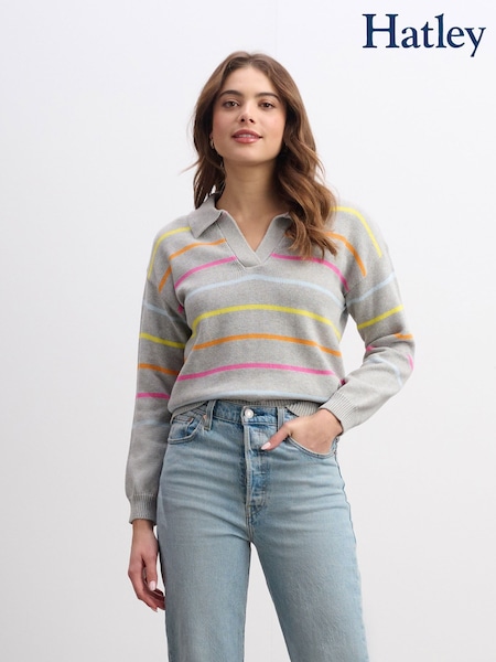 Hatley Johnny Collar Jumper - Sorbet Stripes (H98401) | €80