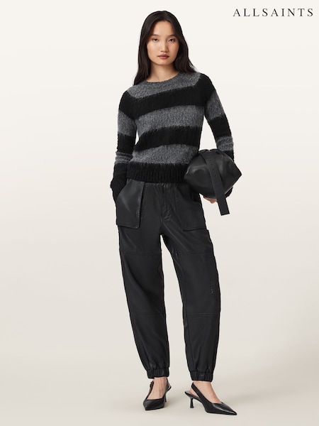AllSaints Black Mila Denim Trousers (H98463) | €197