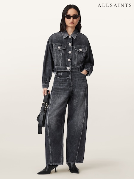AllSaints Black Carter Barrel Jeans (H98472) | €211