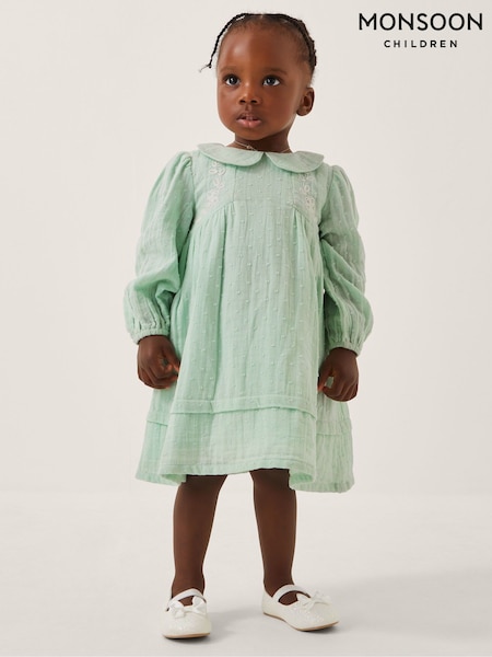 Monsoon Baby Embroidered Collar Long Sleeve Dress (H98507) | 223 LEI - 253 LEI