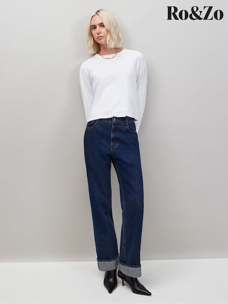 Ro&Zo Blue Denim Turn Up Hem Jeans (H98518) | €113