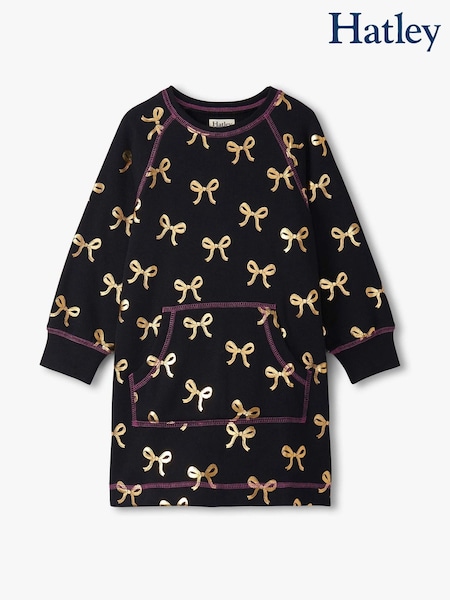 Hatley Gold Bows Sweatshirt Black Dress (H98652) | AED198
