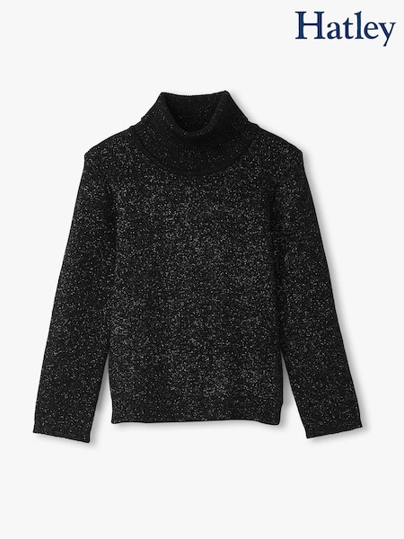 Hatley Black Glitter Turtleneck Jumper (H98657) | AED169