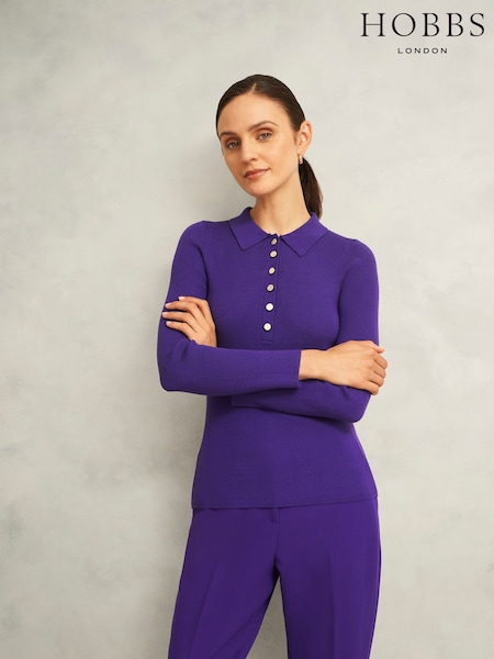 Hobbs Purple Fara Knitted Shirt (H98677) | R$ 780