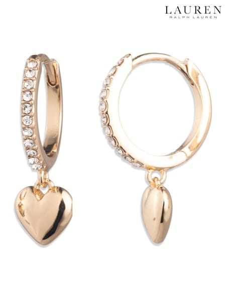 Lauren Ralph Lauren Gold Plated Crystal Huggie Drop Earrings (H98710) | €74