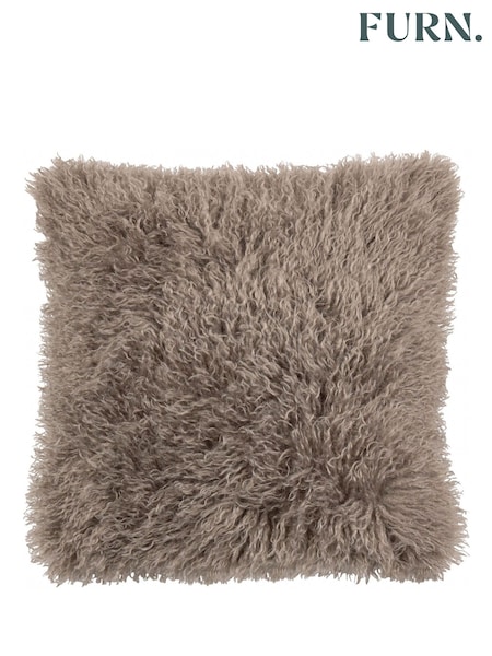 Furn Mocha Rowan Faux Fur Cushion (H99143) | €29