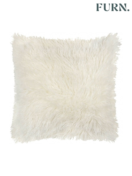 Furn Ecru Rowan Faux Fur Cushion (H99175) | €29