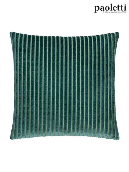 Paoletti Teal Savoy Stripe Velvet Cushion (H99179) | €27