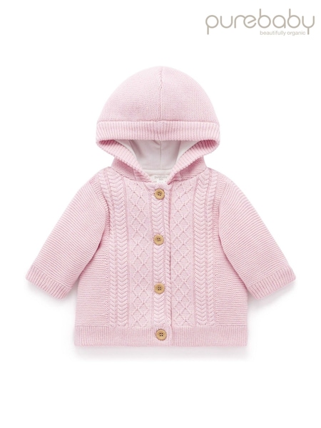 Purebaby Pink Cable Padded Jacket (H99240) | AED280