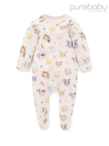 Purebaby Natural Thick Zip Growsuit (H99248) | AED128