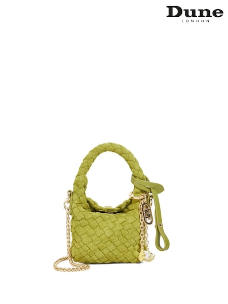 Dune London Green Small Deliberate Xs Extra Woven Charm Bag (H99258) | R$ 485