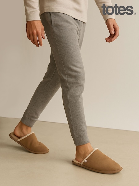 Totes Cream Isotoner Mens Suede Mules With Water Repellency (H99278) | R$ 345