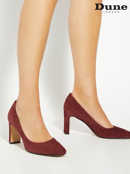 Dune London Red Arriving Comfort Mid Block Heel Shoes (H99288) | €112