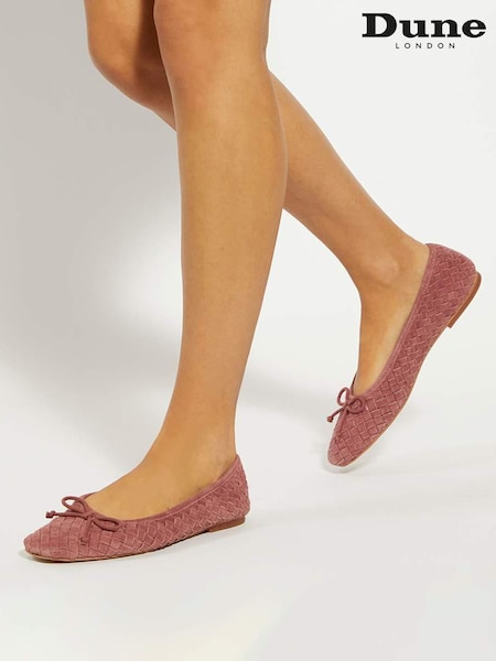 Dune London Pink Heat Woven Ballerina Flat Shoes (H99356) | €105