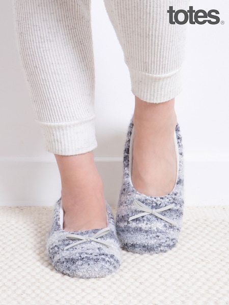 Totes Blue Toasties Ladies Knitted Ballet Slippers (H99518) | R$ 195