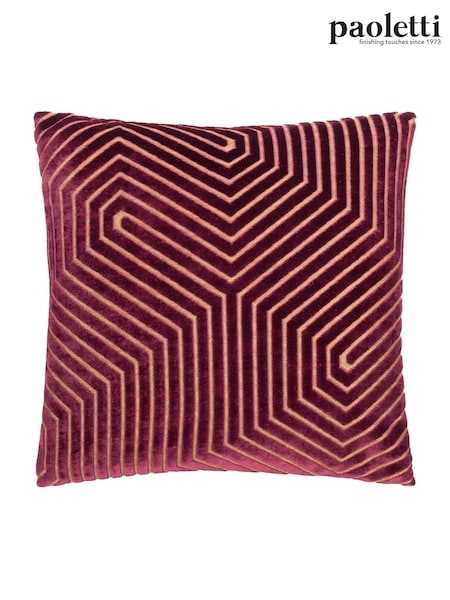 Paoletti Burgundy Empress Faux Fur Cushion (H99548) | 84 QAR