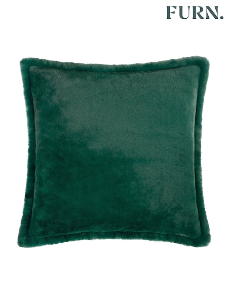 Furn Needle Green Kallu Faux Fur Cushion (H99565) | €22