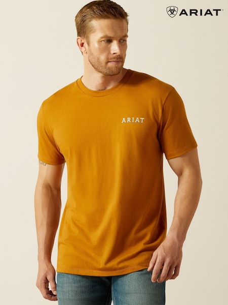 Ariat Mens Scorpion Seal Short Sleeve Brown T-Shirt (H99691) | €37